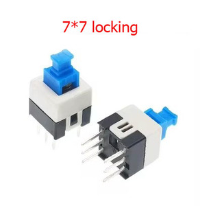 10pcs <strong>PCB</strong> Tact Tactile Micro Mini Latching <strong>Push</strong> <strong>Button</strong> on Off Self Lock UnLock <strong>Switch</strong> DIP 6 Pin Cap 5.8*5.8/7*7/8*8/8.5*8.5mm - Product Image 5