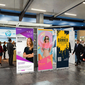 Thân thiện với môi hiển thị trong nhà <span class=keywords><strong>Roll</strong></span>-<span class=keywords><strong>up</strong></span> biểu ngữ đứng xách tay có thể thu vào khung nhôm bán buôn cho quảng cáo khuyến mãi - Product Image 1