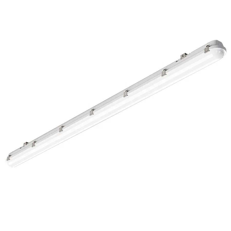 Éclairage d'extérieur étanche à la vapeur 18W 36W 50W 2 pieds 4 pieds, lampe de plafond transparente à lentille laiteuse blanche à LED