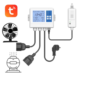<strong>CO2</strong> Controller Carbon Dioxide Monitor <strong>CO2</strong> Smart <strong>Sensor</strong> Dual Outlets Fit with <strong>CO2</strong> Regulators and Fans, Two Plug C02 Controller - Product Image 1