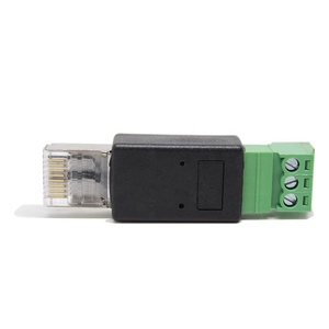 RJ45 a RS485 Red de terminales RJ45 Cabeza de cristal macho a RS232 Convertidor de bloque de adaptador de terminal de tornillo de 3 pines - Product Image 5