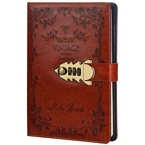 Taccuino diario con serratura a chiave HK in pelle color PU quaderno vintage con blocco del diario con blocco del codice - Product Image 1