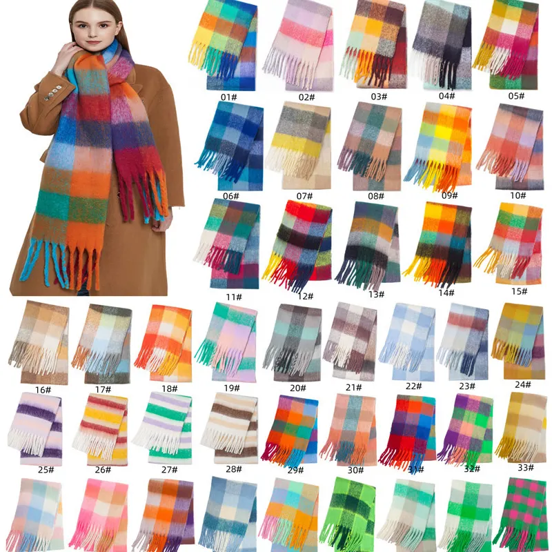 Mantón de punto manta de Cachemira Bufanda de invierno otras bufandas Bufanda de punto personalizada de lana larga Lisa para mujer
