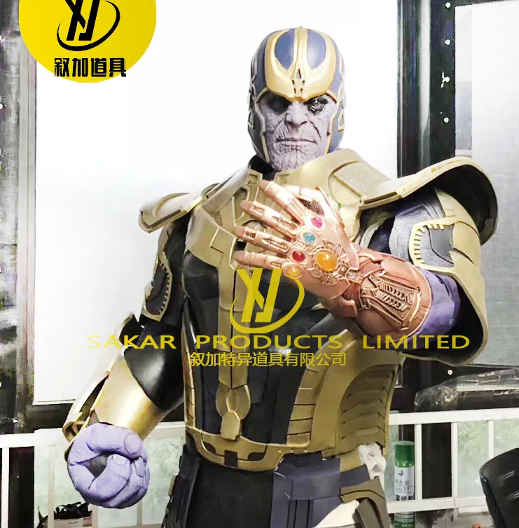 superhero mascot Thanos Cosplay Suit Costume adult men A helmet and armor for sale