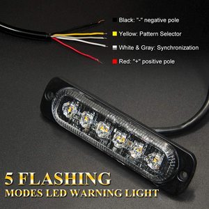 ไฟกระพริบเตือนไฟ LED 6W 12V ไฟสีเหลืองติดพื้นผิวกระพริบไฟฉุกเฉินกระพริบเตือนคุณภาพดี - Product Image 6