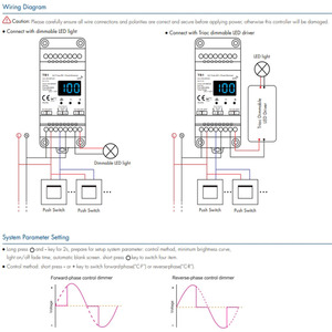 TR1 100 ~ 240V 2A AC Triac HF-Dimmer Din Rail Numerische Anzeige Triac Dimmer RF Push Dim Funktions schalter Triac LED Dimmer Controller - Product Image 6
