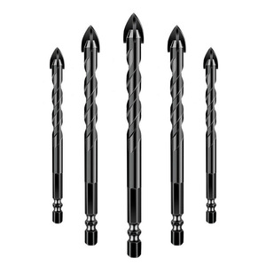 3-12mm çapraz altıgen karo matkap ucu alaşım üçgen büküm matkap delik açacağı Metal ahşap sondaj taş cam seramik beton matkap