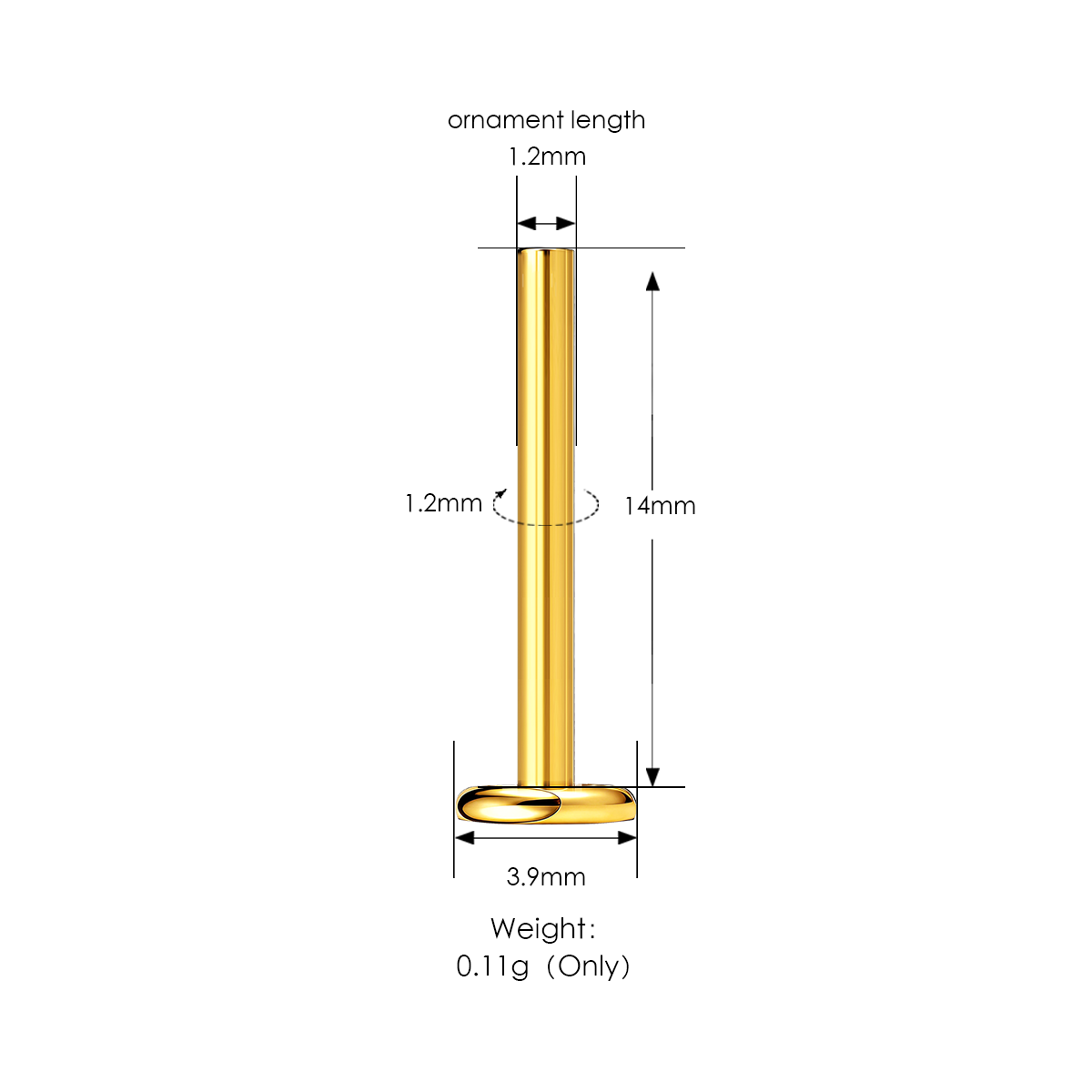 Gold Plated - 14mm