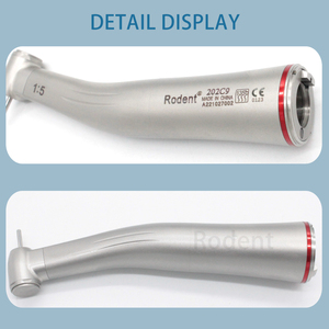 Tandheelkundige Elektrische Turbine 1:5 Contra Hoek Glasvezel Verhogen Lage Snelheid Handstuk Rode Ring Contra Hoek Met Keramisch Lager - Product Image 5