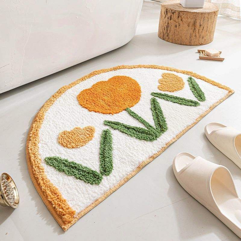 Three yellow flowers in a semicircle