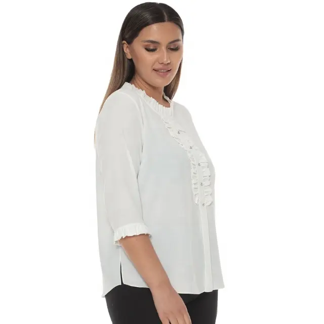 Artı boyutu kadın bluz sormak fiyat rahat kadın giyim ofis kadın gömleği yeni ürün moda tasarım Tshirt moda son Tops