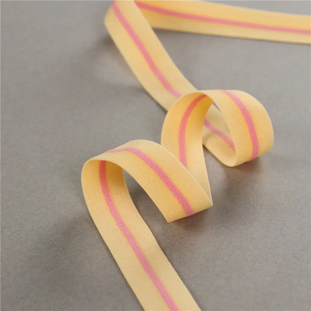 18mm or customized nylon spandex colored yarn weaved soft elastic band