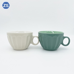 Factory New Style White Green Tea <strong>Cup</strong> Coffee Milk Expresso Embossed Custom Ceramic Mug <strong>Deal</strong> Printing Wholesale Customised Mug