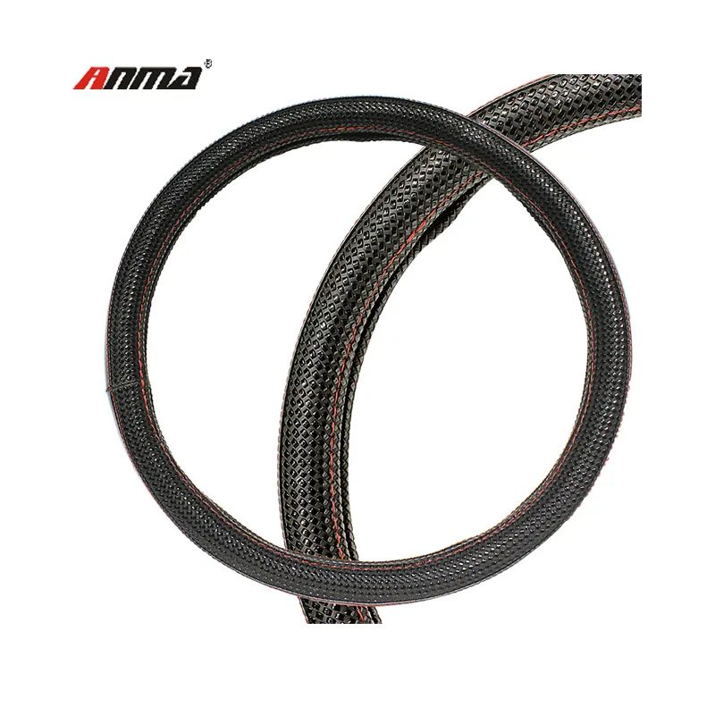 Black universal 38cm leather cool style steering wheel covers