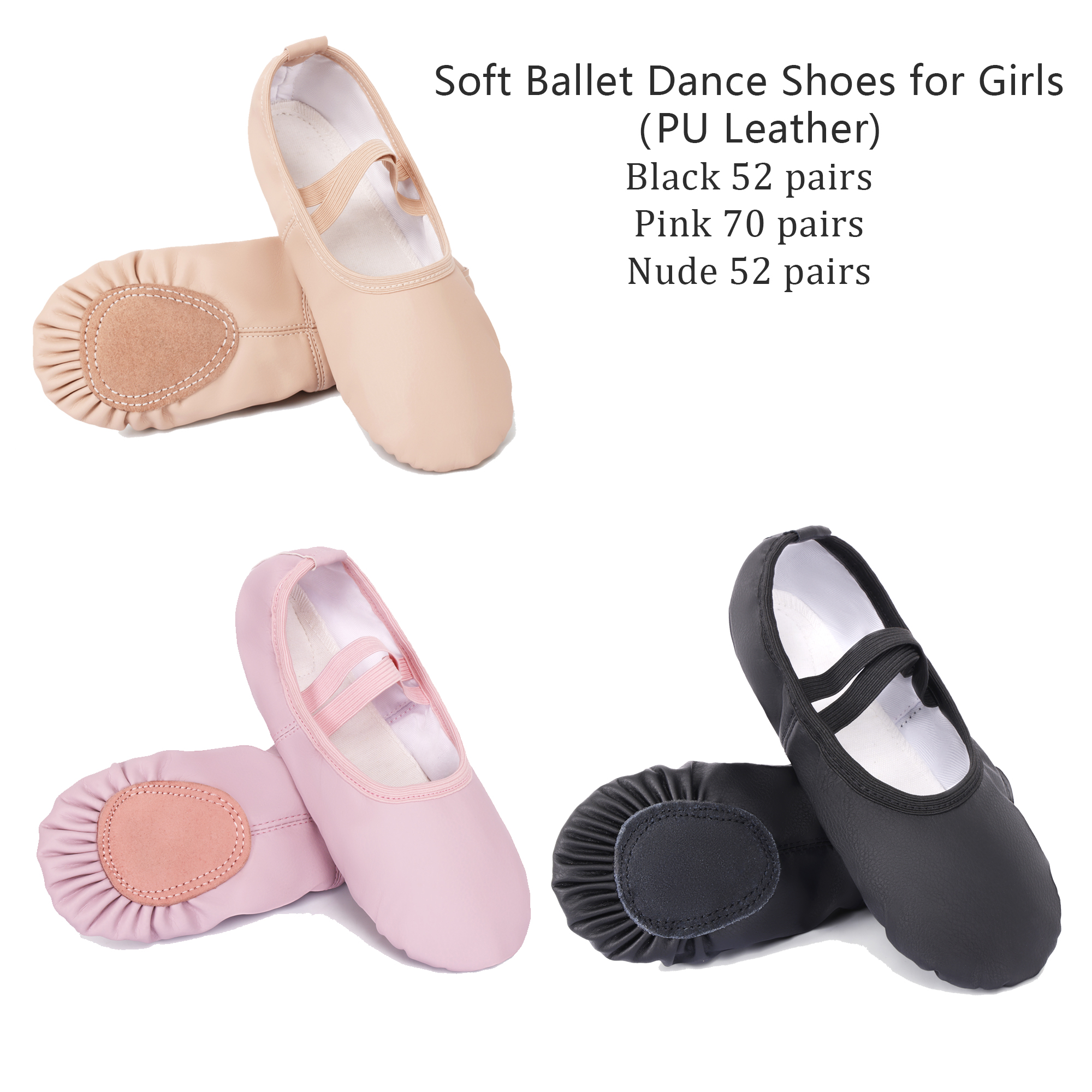 Chaussons de ballet en cuir PU