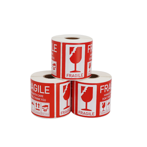 Custom Printing Fragile Sticker for Shipping Self-Adhesive Warning Label Safety <strong>Decal</strong> <strong>Red</strong> Color Printed Tag - Product Image 4