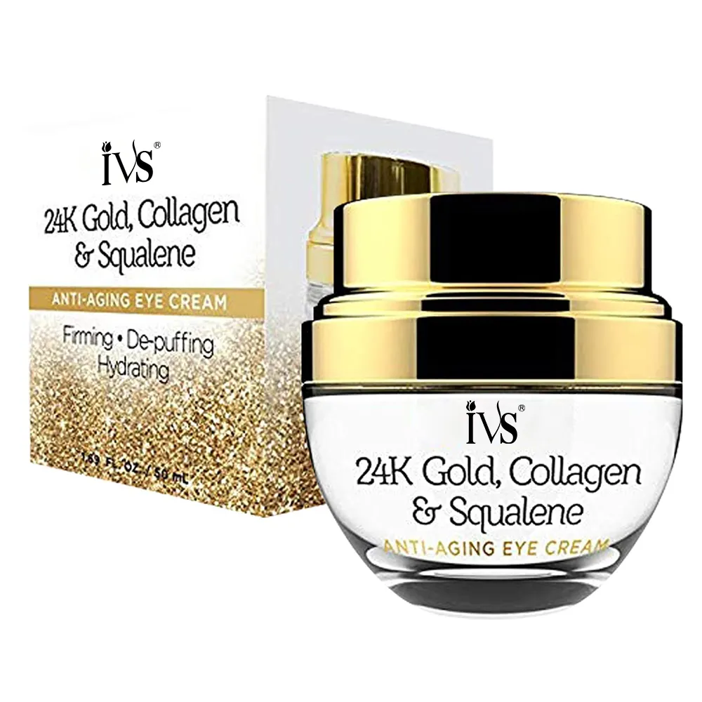 Factory low price wholesale reduce dark circles anti wrinkle 24k gold collagen & squalene anti aging eye cream