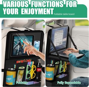 Xe Ghế Sau Tổ Chức Với Máy Tính Bảng Chủ 11 Túi Lưu Trữ Với Có Thể Gập Lại Thực Phẩm Khay Bảo Vệ Đá Thảm Cho Trẻ Em Và Du Lịch - Product Image 3