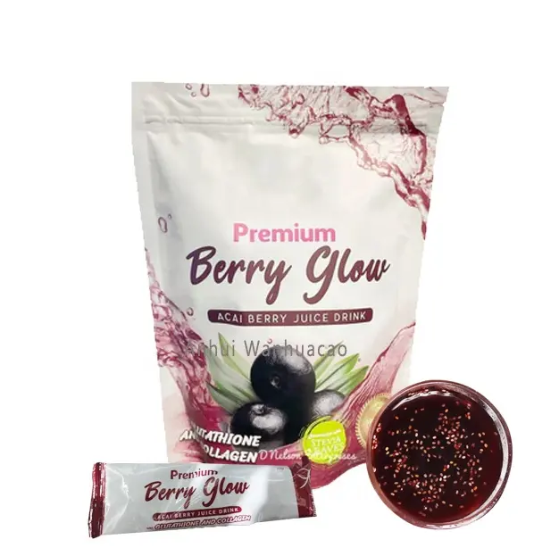 عصير أكاي الفاخر من Berry Glow من شركة OEM مسحوق مضاد للصدأ من بذور الكايا مشروب لتخفيف الوزن والهضم
