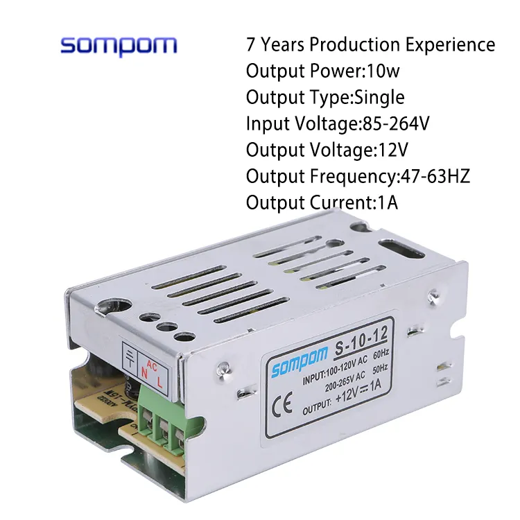 110-220V to 12v smps 87% efficiency single output high to dc 15w 1a 12 v mode switching power supply