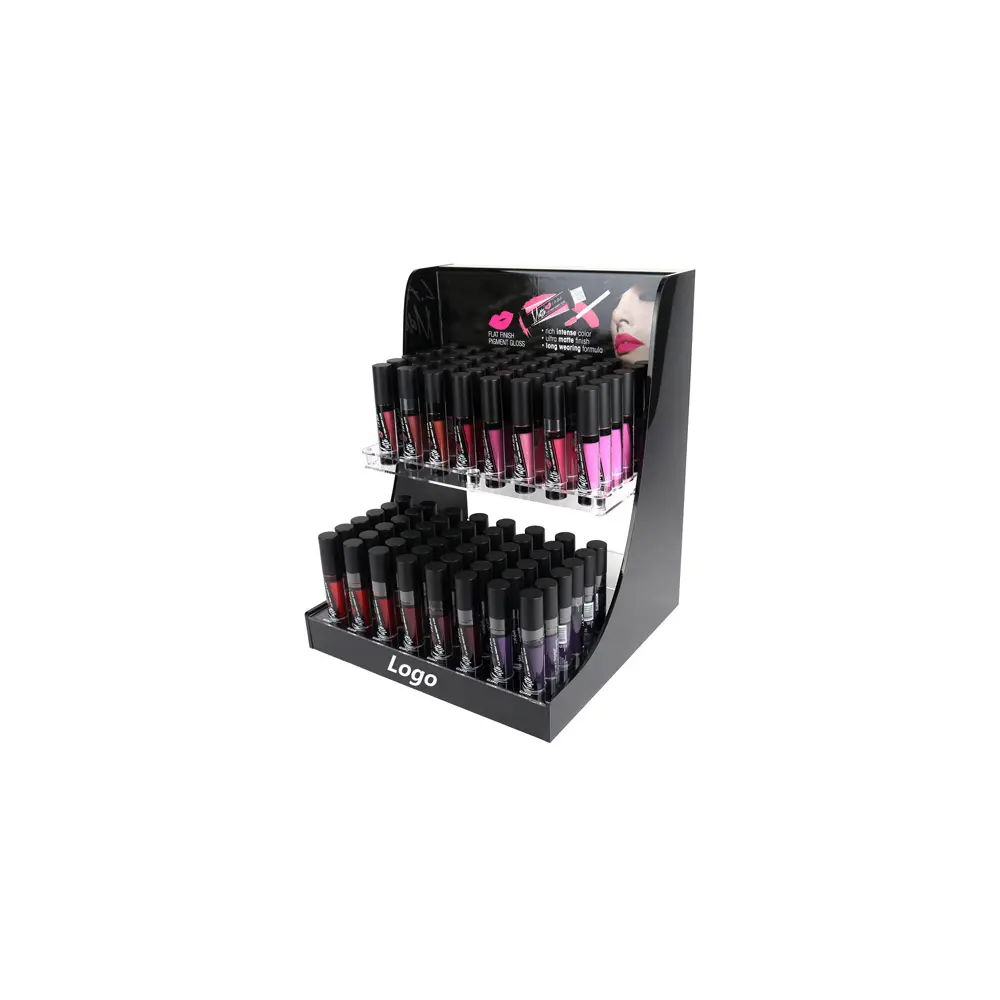 Customized Eyelash Lash Lipstick Make Up Product Display Stands Counter Table Top Cardboard Cosmetic Display Stand