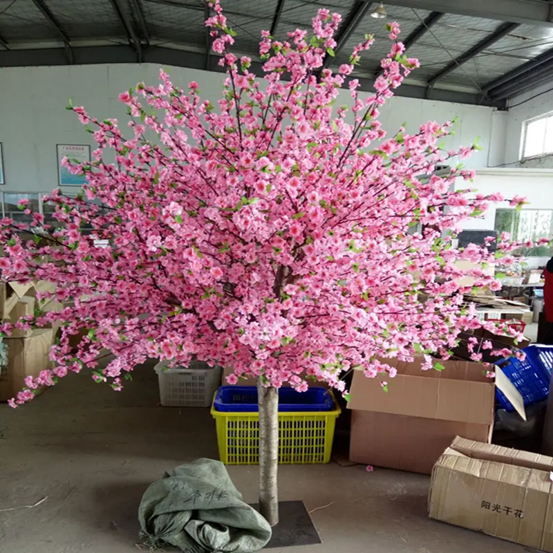 China Manufacturer 10ft 12ft Wedding Hot And Top Sale Large Pink Wisteria Tree Artificial Bean Flower Trees Cherry Blossom