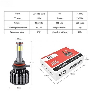 HyperLight หลอดไฟ LED H7 H11,H8 HB4 9005 HB3อัตโนมัติ G9 6ด้าน H9 Canbus หลอดไฟหน้ารถยนต์360องศา480W อุปกรณ์เสริมรถยนต์6500K - Product Image 1