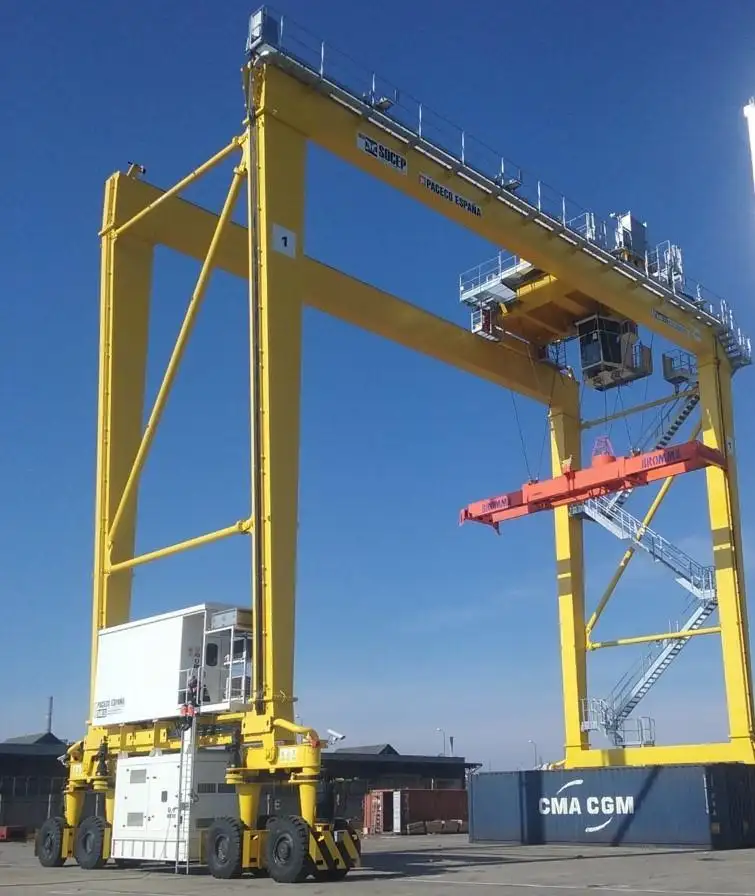 Công SuấT nặng 35 tấn tàu sân container rtg Crane với điều khiển từ xa