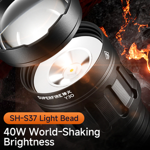 Đèn Pin Đường Dài Có thể phóng to sáng nhất 3000LM 900M-y30 công suất cao tầm xa có thể điều chỉnh ánh sáng đèn pin - Product Image 3