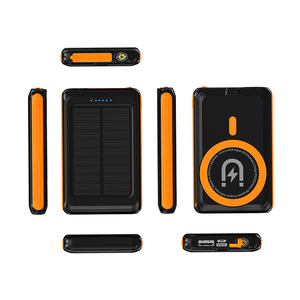 2024 Newfashioned 5000mAh Banco de energía para exteriores Carga inalámbrica magnética Dispositivo impermeable con energía solar personalizado Salida de 10W - Product Image 1