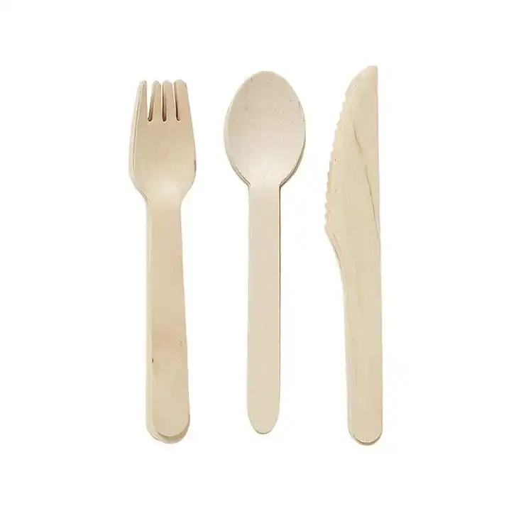 Compostable De Madeira Talheres Set 14cm 16cm De Madeira De Bambu Colher Faca Garfo Personalizado Impresso