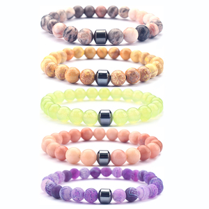 MANCHAOファッションジュエリー天然宝石ビーズブレスレット & バングル男性 & 女性用翡翠Pulsera Durasギフト