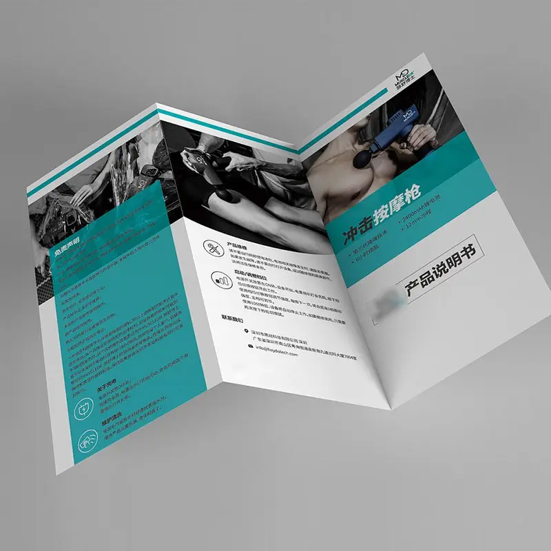 Promoção dobrável do voador do folhete do logotipo personalizado do pamphlet impressão tripla impressão brochura negócio serviço de impressão
