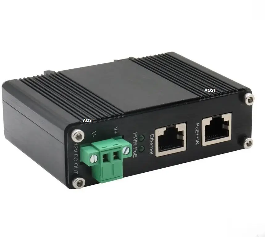 12 ~ 48VDC Đầu vào công nghiệp 1000M Gigabit PoE trên Ethernet Injector với điện tăng cường chức năng