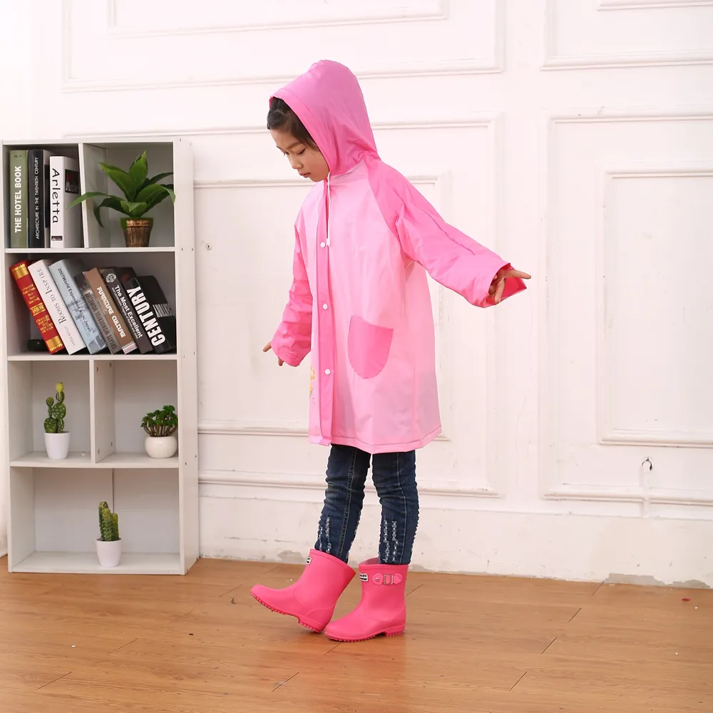 Pvc çocuk yağmurluğu hood ile Tek Kullanımlık PVC Plastik pvc moda rainwear