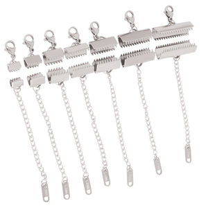 50pcs Stainless Steel Crimp <strong>Clasps</strong> Cord End Cove <strong>Clasps</strong> <strong>String</strong> Ribbon Leather Clips Foldover Connectors For DIY Jewelry Findings - Product Image 2