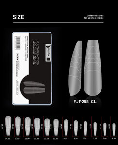 Beautilux Multi-Function Express Nails <strong>Tips</strong> With Auxiliary Lines 288pcs/box Coffin Shape Gel <strong>Tips</strong> &amp; Dual Forms 2 in 1 - Product Image 3