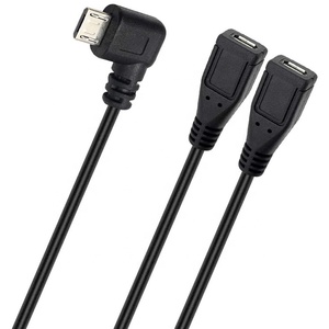 工場製造0.4mマイクロUSBオス-2メスUSBコンバーターデータ充電ケーブルモバイル用3mケーブル長 - Product Image 3