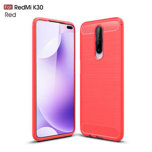用于小米/Redmi 的碳纤维图案拉丝防震软 TPU 后盖