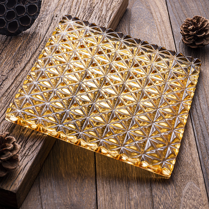 Motif diamant jaune 200x200x12mm