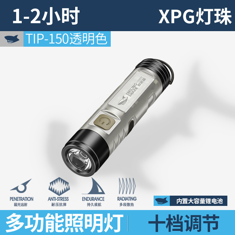 TIP-150 Portable Mini Flashlight - Transparent