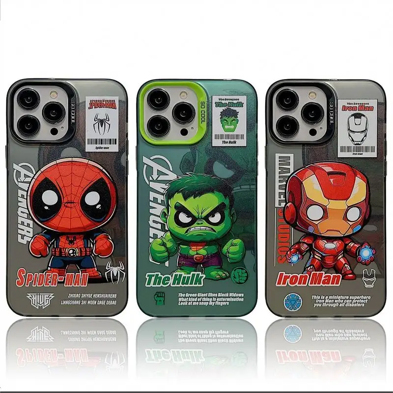 Funda de teléfono de PC con diseño de dibujos animados de Capitán Marvel Comics para iPhone 15/14 Pro Max/ 13/ 12/ 11, funda de teléfono personalizada de lujo a prueba de golpes