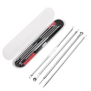 プロのステンレス鋼ピンプルコメドンエクストラクターブラックヘッドリムーバーニードルピンプルポッパーツールキット - Product Image 5