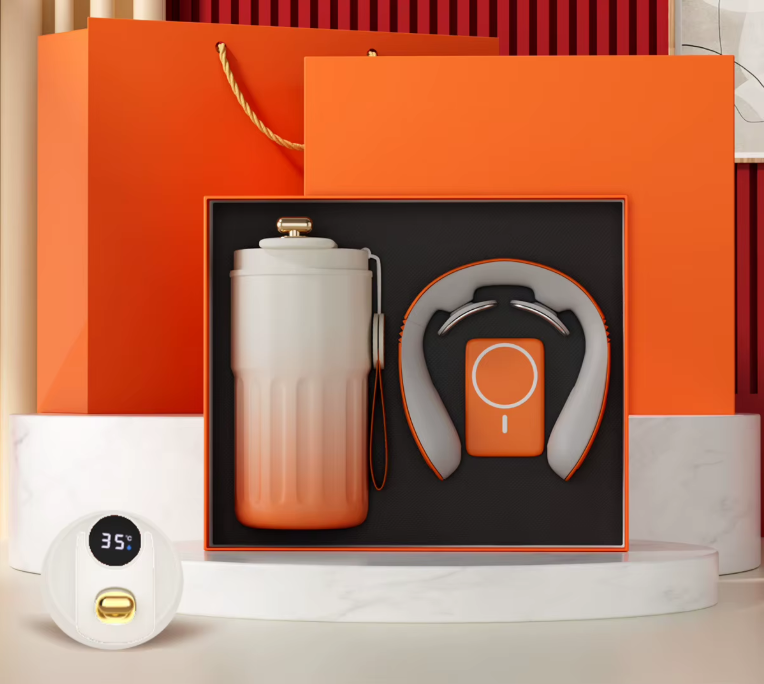 Coffee mug neck protector magnetic power bank-gradient orange