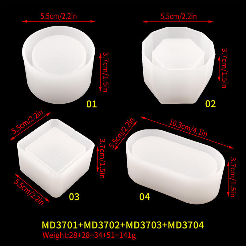 Quatre morceaux de petit moule de pot de fleur (MD3701 + 3702 + 3703 + 3704
