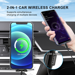 Simple USB X <strong>2</strong> <strong>in</strong> <strong>1</strong> Wireless Car Charger for Car Fast Charging Phone Holder - Product Image 2