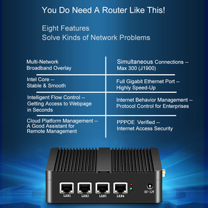 PFsense Gateway Firewall Router Mini PC Fanless Computer industriale in-tel N2830 4 Nic Ethernet Lan porte Linux Network Server - Product Image 2
