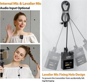 Comica BoomX-D2 2.4G Wireless Lapel Mic <strong>System</strong> with 2 Transmitter and 1 Receiver,Lav Mic for Phone Camera Podcast Interview Live - Product Image 2
