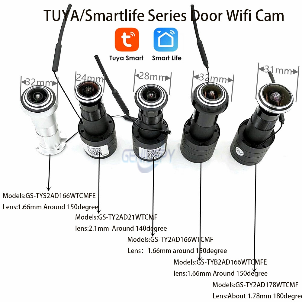 GENIUSPY Door Eye Hole Home 1080P 1.66Mm Fisheye Lens 150Degree Wireless Network Mini Peephole Door Wifi IP Camera P2P