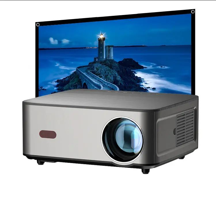 Proyektor portabel luar ruangan pabrik proyektor siang hari 4k bluetooth 450 ANSI lumen menu hdmi layar film cerdas dan proyektor dengan tv